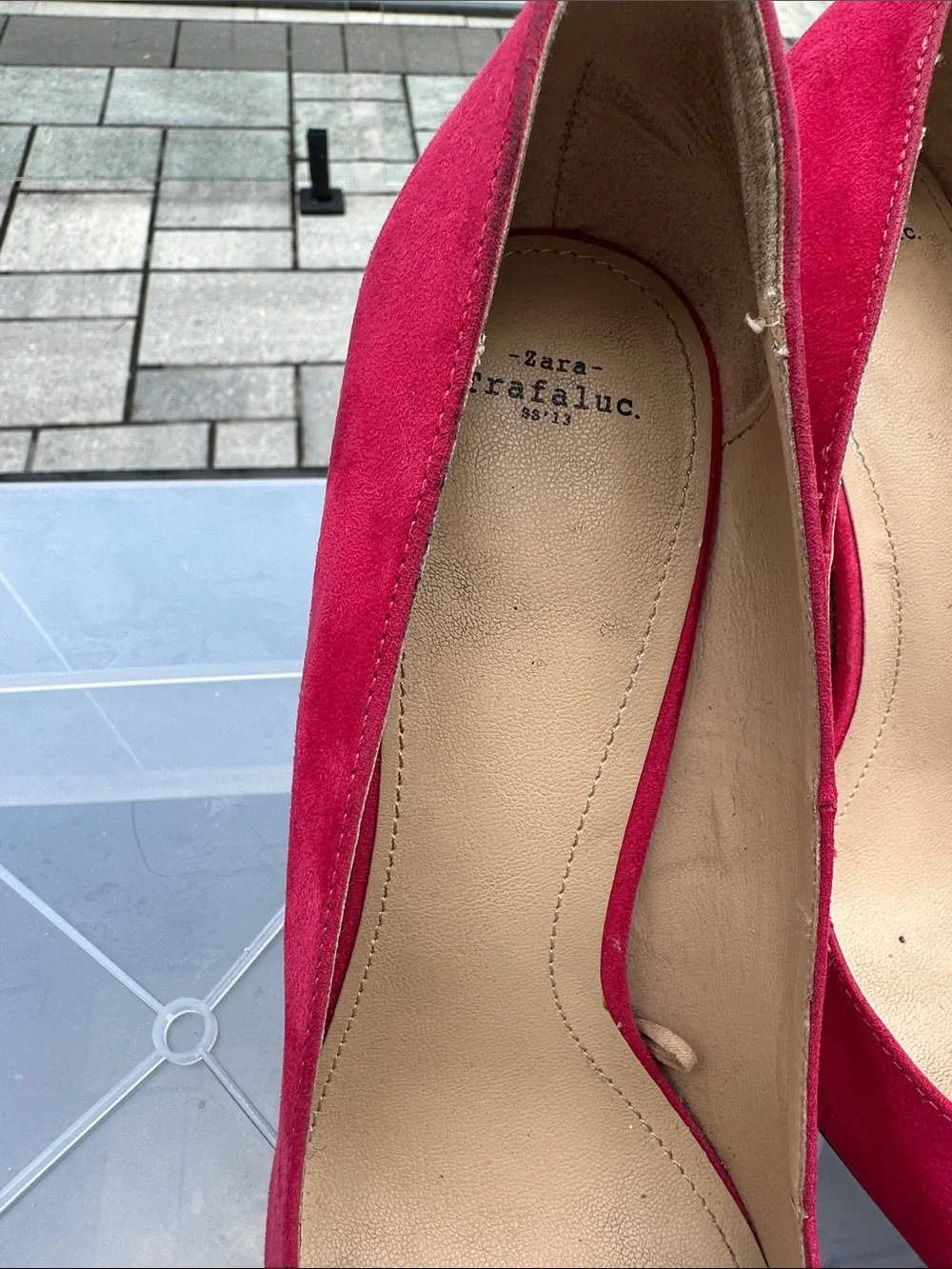 Zara Hot Pink Pointed-Toe Suede Pumps - Picture 3 of 3